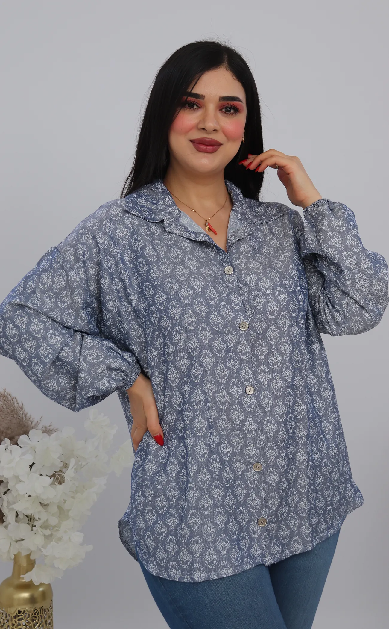 Chemise jeans imprimé (15)