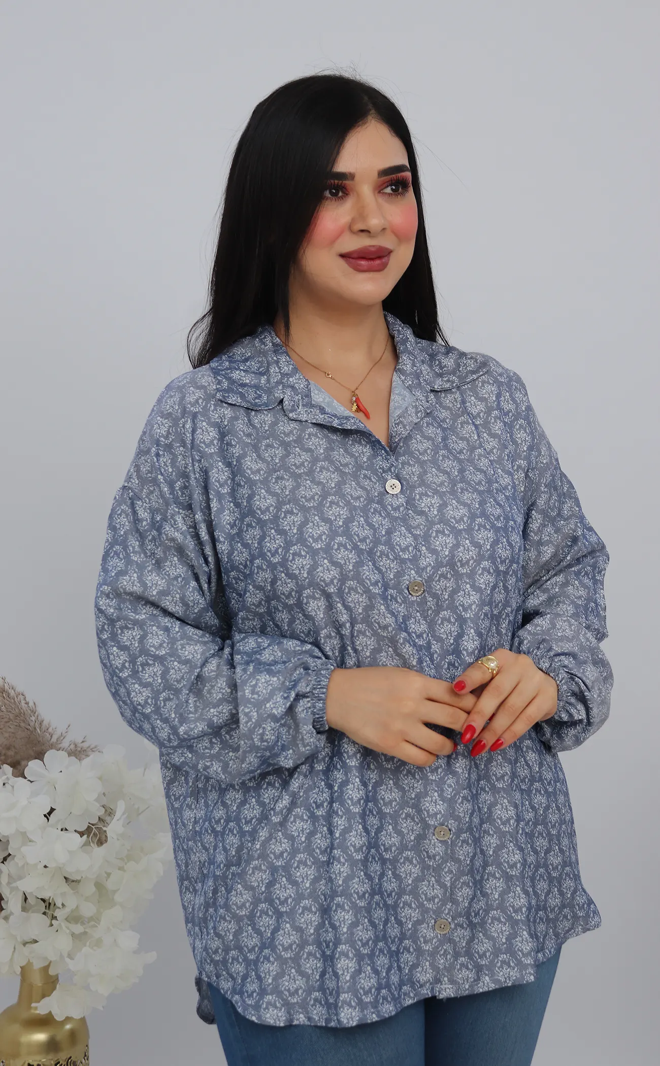 Chemise jeans imprimé (17)