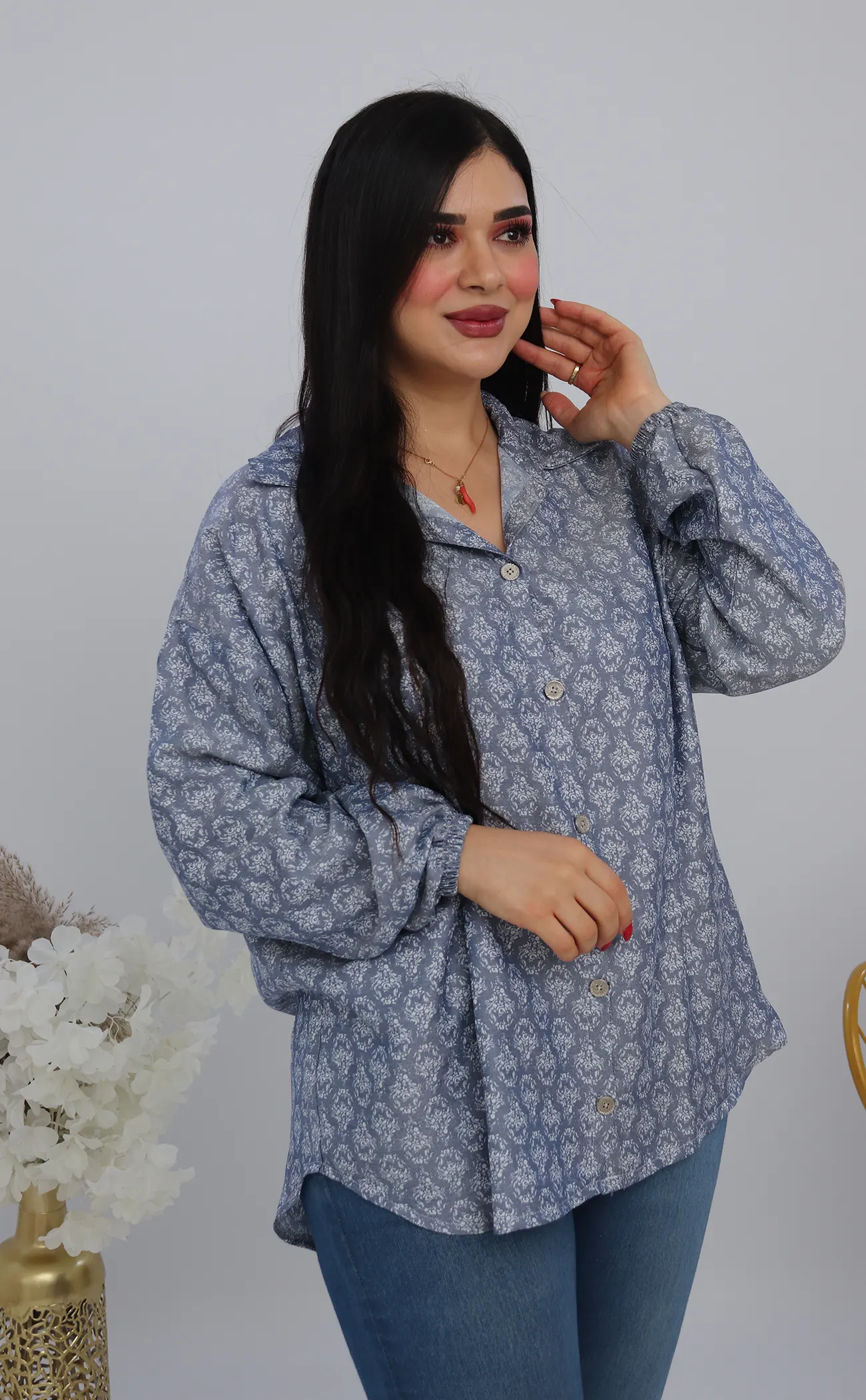 Chemise jeans imprimé (18)