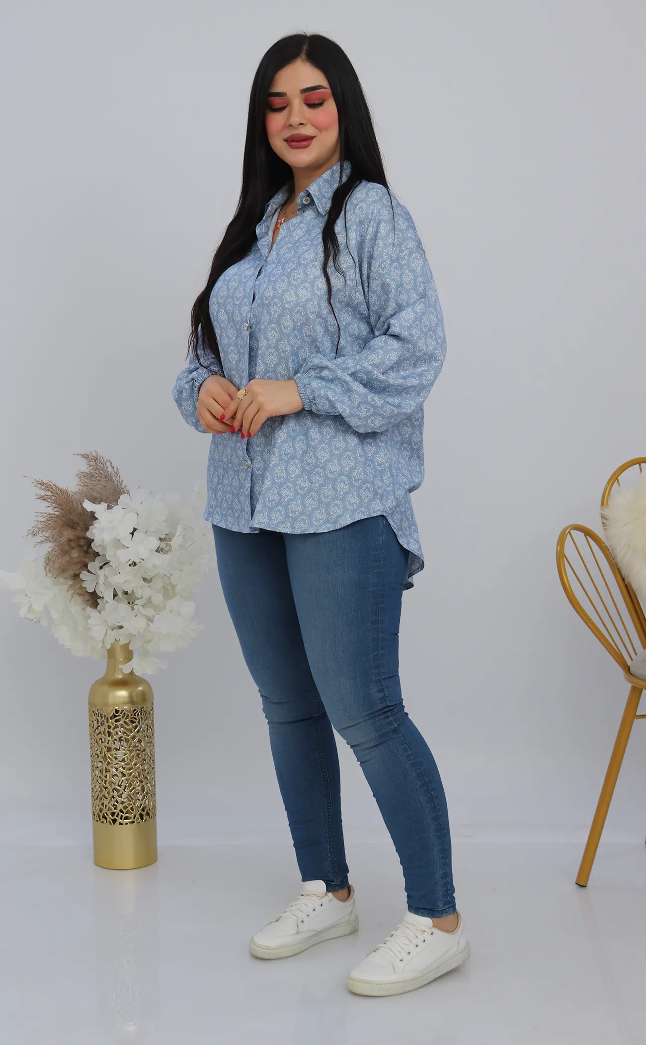 Chemise jeans imprimé (9)