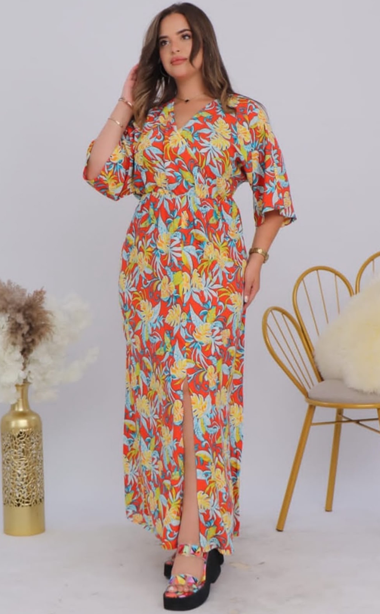 Robe longue avec fente